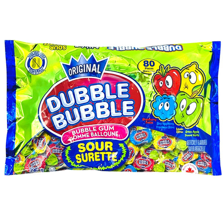 Dubble Bubble Sour Bubble Gum - 80ct, Dubble Bubble Gum, Dubble Bubble, Sour Dubble Bubble, Sour Gum, Sour Candy