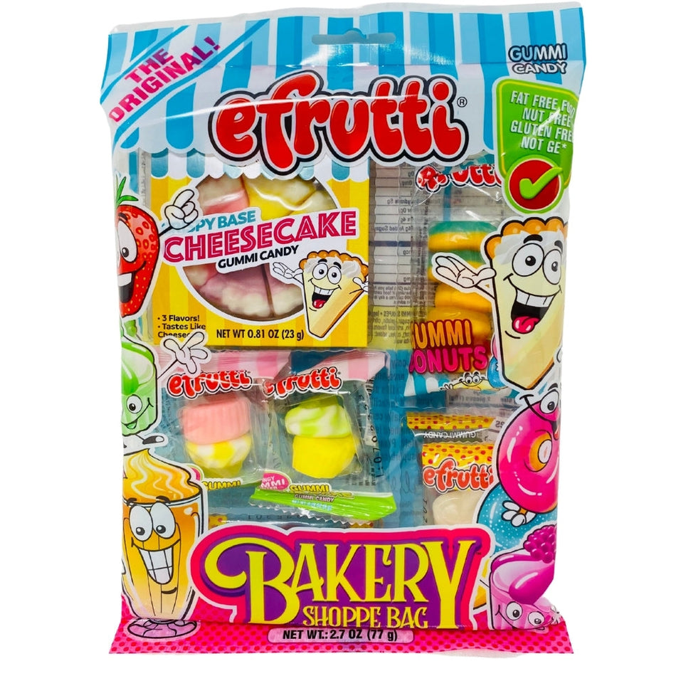eFrutti Bakery Shoppe Bag 2.7oz Front, eFrutti Bakery Shoppe Bag, Sweet treats galore, Visit to your favorite bakery, Gummy cupcakes and mouthwatering pastries, Delightful treat for your taste buds, Charm of bakery-inspired gummy candies, efrutti, efrutti gummy, efrutti gummies