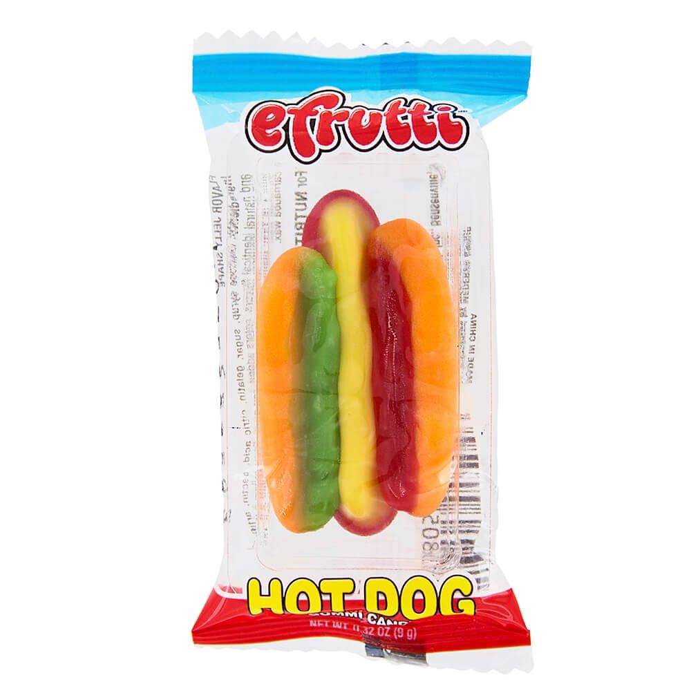 efrutti Gummi Hot Dog Candy, Gummy Candy, Gummy Snacks, eFrutti Hot Dog