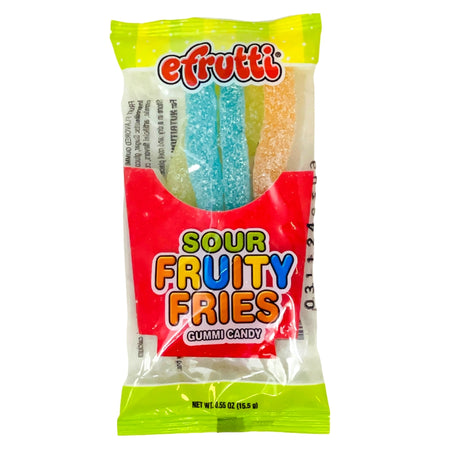 eFrutti Gummi Sour Fruity Fries Front USA, Gummy Candy, Gummy Snacks, Sour Gummy Candy, Sour Gummy Snacks, Sour Gummy Fruity Fries