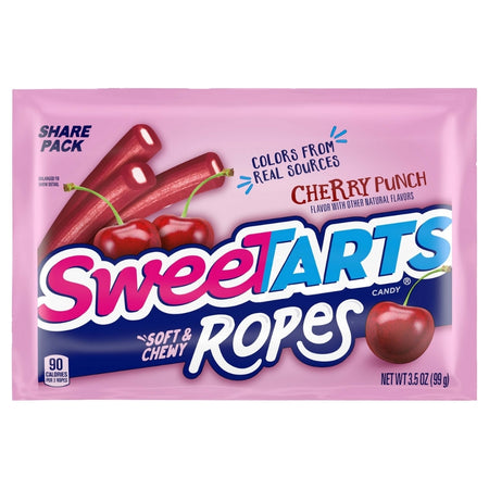 Sweetarts Ropes Cherry Punch Share Size 3.5oz, Sweetarts, sweetarts candy, classic candy, sweet and tart candy, sweetarts ropes, sweetarts ropes cherry punch