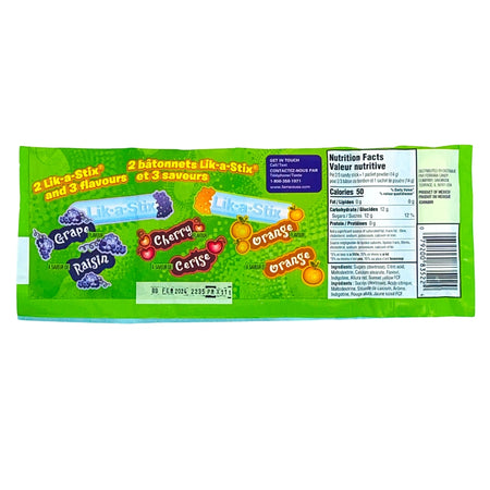 Fun Dip Orange Cherry Grape Candy - 40.5 g - Nutrition Facts, Fun Dip, Fun Dip Flavors