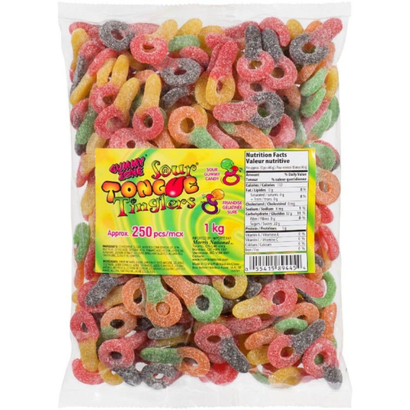 Gummy Zone Sour Tongue Tinglers-250 Pieces, Gummy Zone Sour Tongue Tinglers, taste explosion, burst of tanginess, punch of sour goodness, flavor sensation, sour aficionado, tangy joy, addictively fun, gummy candy, sour gummies, sour gummy, bulk candy