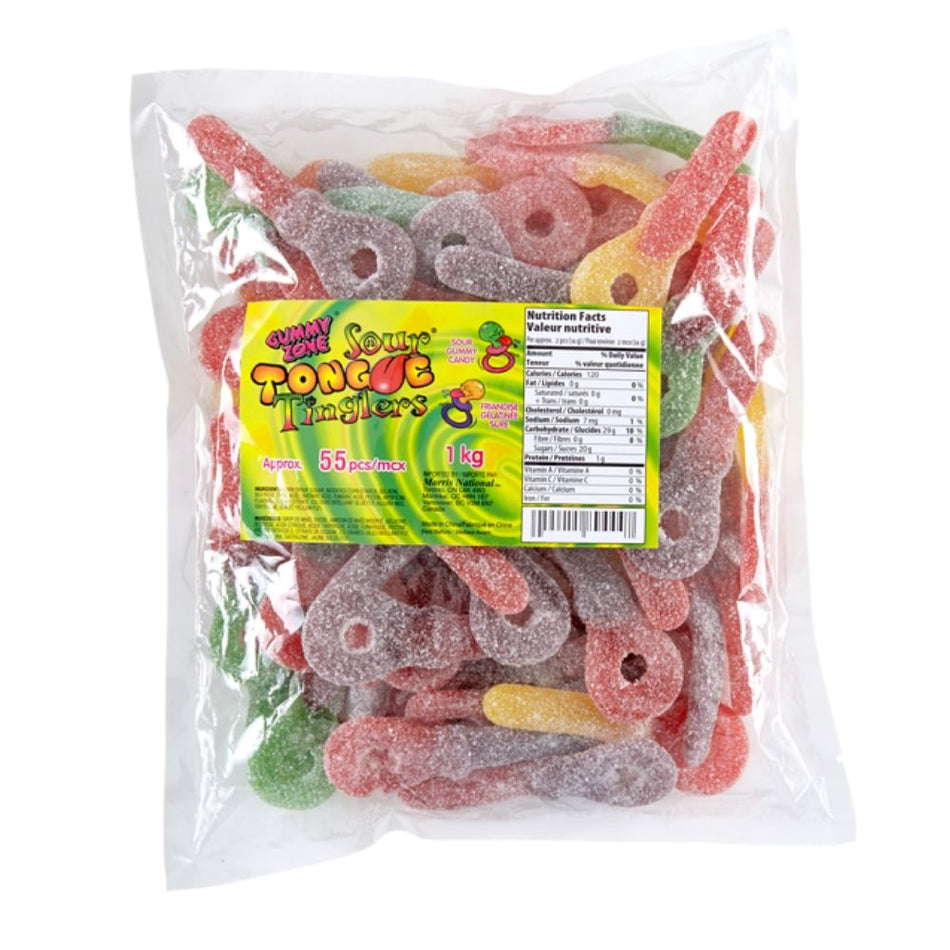Gummy Zone Sour Tongue Tinglers-55 Pieces, gummy candy, sour gummies, sour gummy, bulk candy