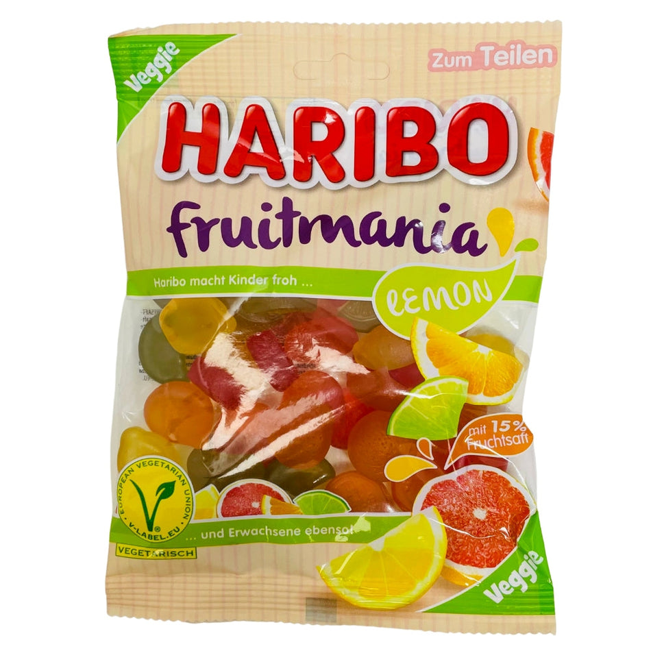 Haribo Fruitmania Lemon - 160g, Haribo, haribo gummy, haribo gummies, soft gummy, chewy gummies, chewy gummy, german candy, german haribo, lemon gummy, citrus gummies
