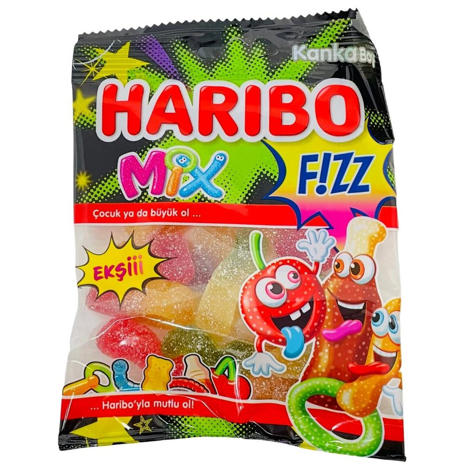 Haribo Halal Fizzy Mix - 70g, Haribo Halal Fizzy Mix, fizzy explosion of flavor, playful bubbles, tantalizing tastes, sweet and sour, halal certification, candy lover, fizzy fun, Haribo candies