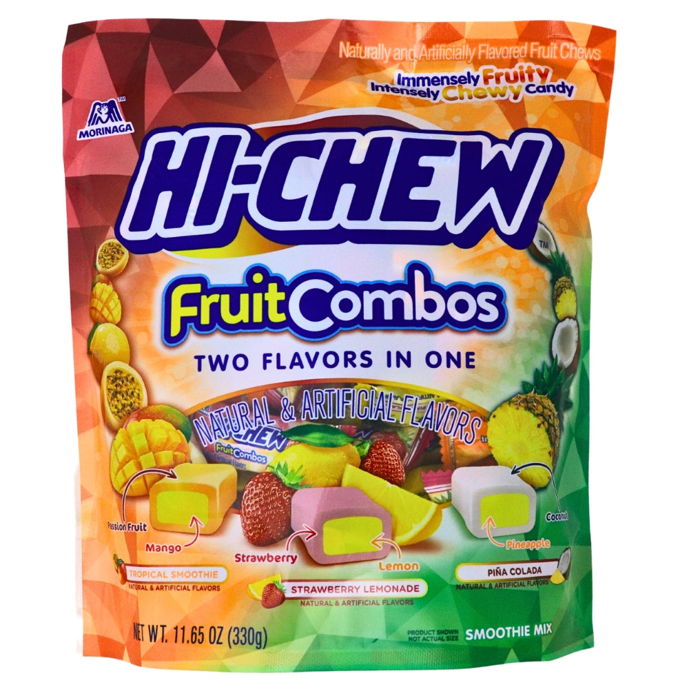 Hi Chew Fruit Combo - 11.65oz, Hi-Chew Fruit Combo, Chewy fruity sensation, Tropical paradise candy, Irresistible chewy texture, Fruity burst of joy, Hi-Chew flavor explosion, Luscious mango candy, Zesty orange chew, Succulent strawberry delight, Chew-tastic fruity fun, hi chew, hi chew candy, hi chew candies, hi-chew, hi-chew candy, hi-chew candies