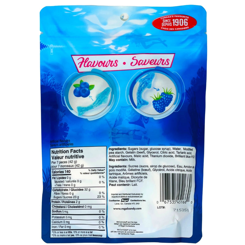 McCormick's Sour Sharks Peg Bag - 300g - Gummies - Canadian Candy - Sour Candies- Nutrition Facts - Ingredients