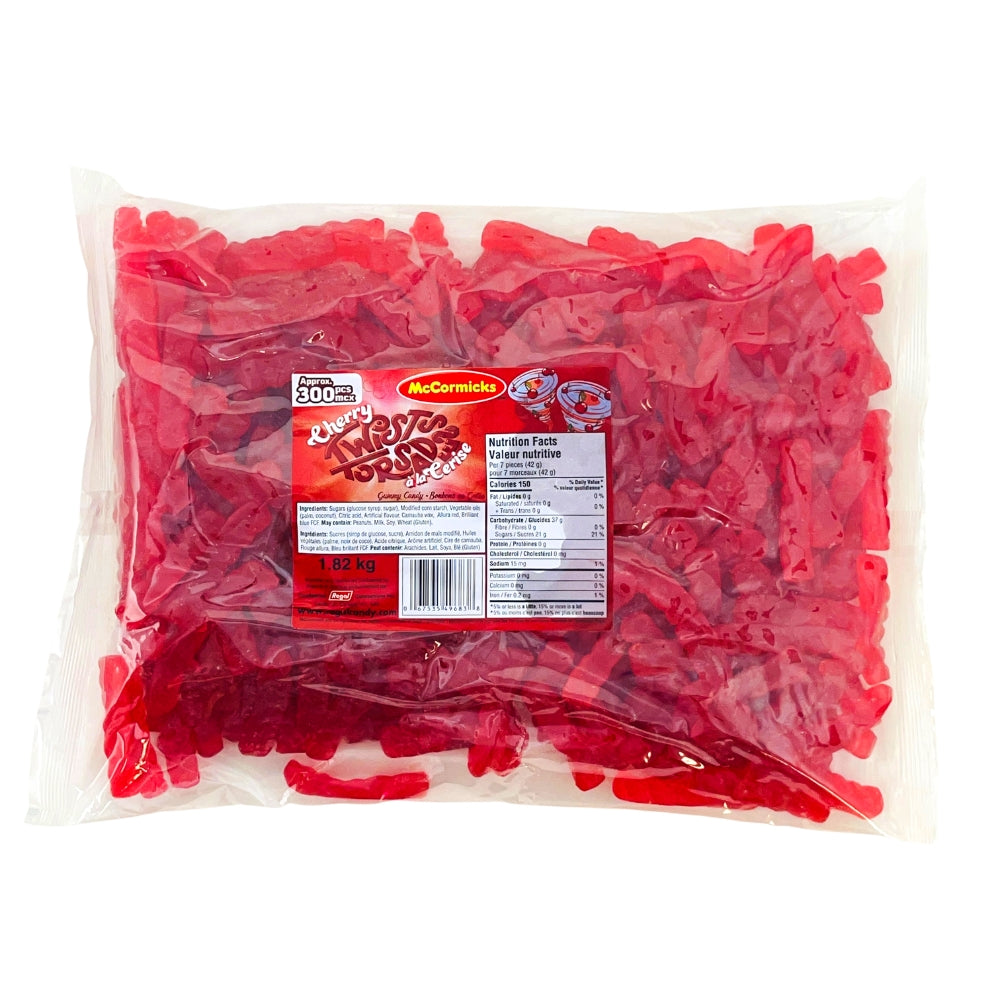 McCormicks Cherry Twists Candy - 1.8 kg, cherry candy, red candy, gummy, gummies, cherry gummies, cherry gummy