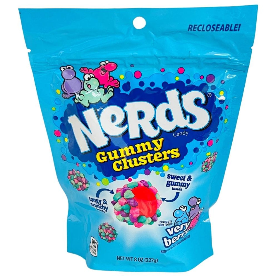 Nerds Gummy Clusters Very Berry 8oz, Nerds Gummy Clusters, Very Berry, candy, berry flavors, chewy clusters, fruity, juicy, laugh, jokes, fun, adventure