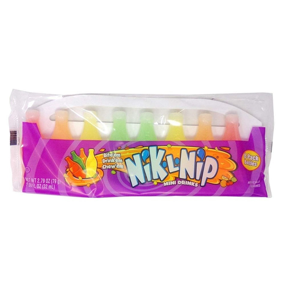 Nik L Nip Wax Bottle Candy 8 Pack, nik l nip, nik l nip wax bottles, syrup candy, fruit candy, fruit syrup