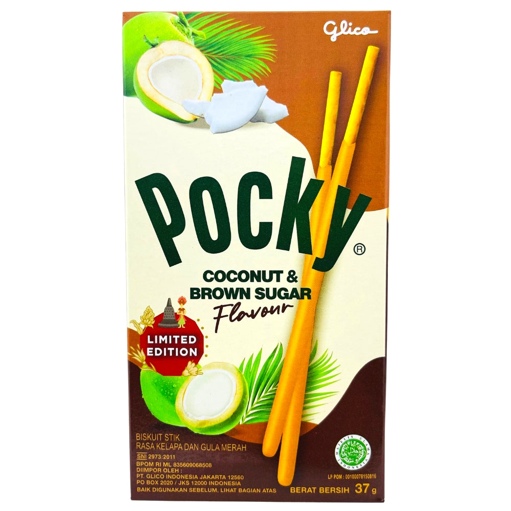Pocky Sticks Coconut and Brown Sugar 45g (Indonesia) Front, Pocky, pocky sticks, pocky stick