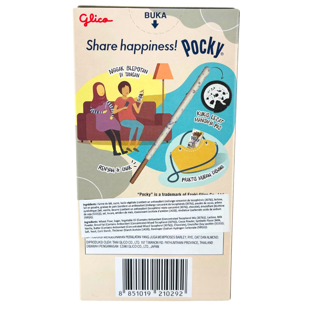 Pocky Sticks Cookies and Cream 45g (Indonesia) Back Ingredients Nutrition Facts, Pocky, pocky sticks, cookies and cream pocky sticks, pocky stick, pocky sticks cookies and cream