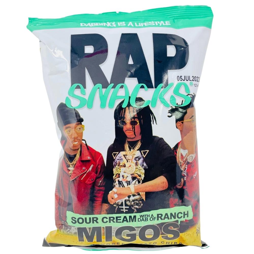 Rap Snacks Migos Sour Cream With A Dab Of Ranch Chips 2.5oz, rap snacks, migos rap snacks, migos chips, sour cream chips, ranch chips