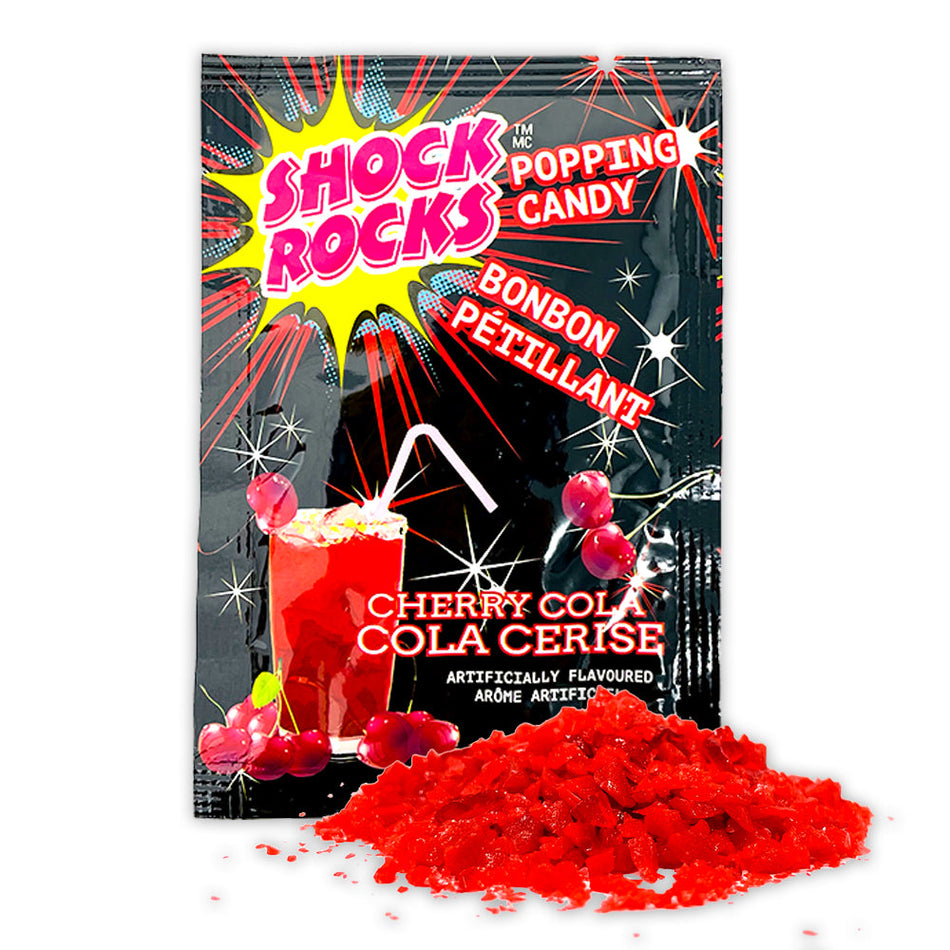 Shock Rocks Popping Candy Cherry Cola 9 g, Shock Rocks Popping Candy Cherry Cola, Pop, fizz, cheers to sweet fun, Explosive twist on your favorite fizzy drink, Poppin' magic, burst of cherry and cola, Symphony of flavors, rollercoaster ride of sweetness, Pick-me-up treat, Perfect pop-ortunity to satisfy your cravings, Pour it, pop it, let the sweet fun begin, Enjoy the fizzy, flavorful adventure, shock rocks, popping candy, cherry cola candy