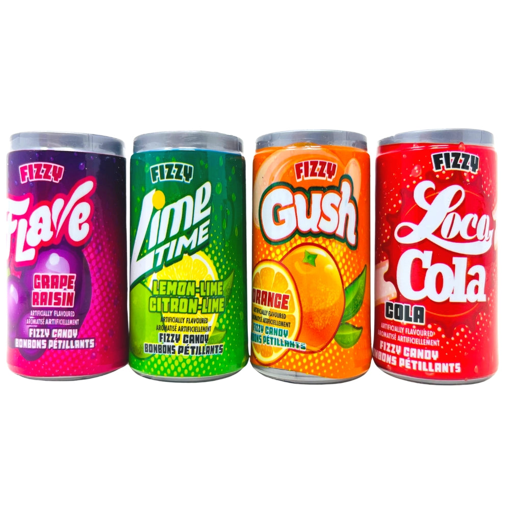 Soda Can Fizzy Candy (6 pack) Flavors Grape Lemon Lime Orange Cola, Soda Can Fizzy Candy, Fizzy candy flavors, Miniature soda cans, Effervescent snacking, Soda-inspired sweets, Pop and fizz candy, Burst of flavor, Whimsical candy, Kid-friendly treats, Soft drink candy, Cola candy, Lemon-lime flavor, Orange soda candy, Satisfying snack, Playful sweets