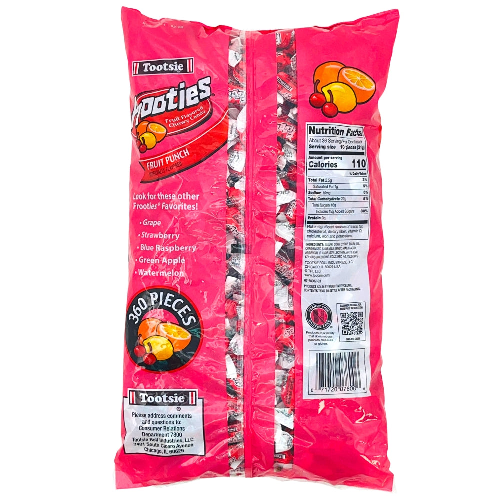 Tootsie Roll - Frooties Fruit Punch Candy - 360 Pieces - Bulk Candy- Nutrition Facts - Ingredients