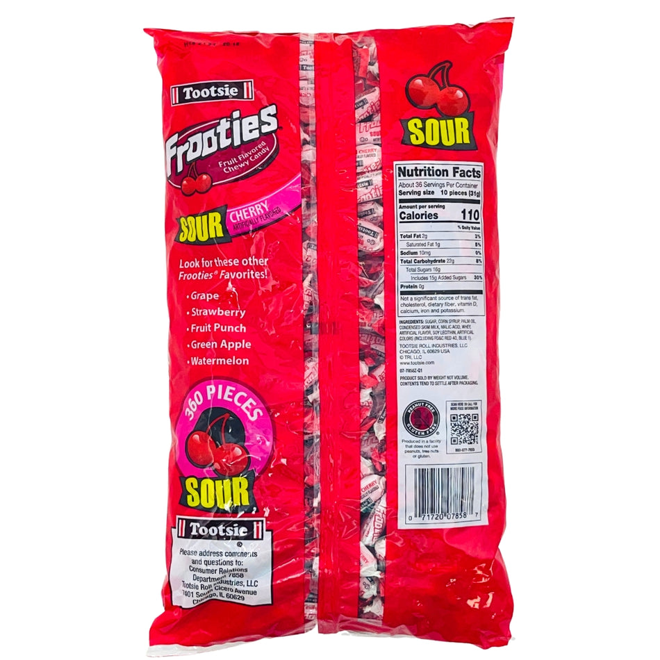 Tootsie Roll Frooties Sour Cherry - Nutrition Facts, tootsie roll, tootsie roll candy