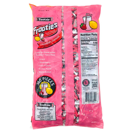 Tootsie Roll Frooties Strawberry Lemonade Candy - Nutrition Facts, tootsie roll, tootsie roll candy