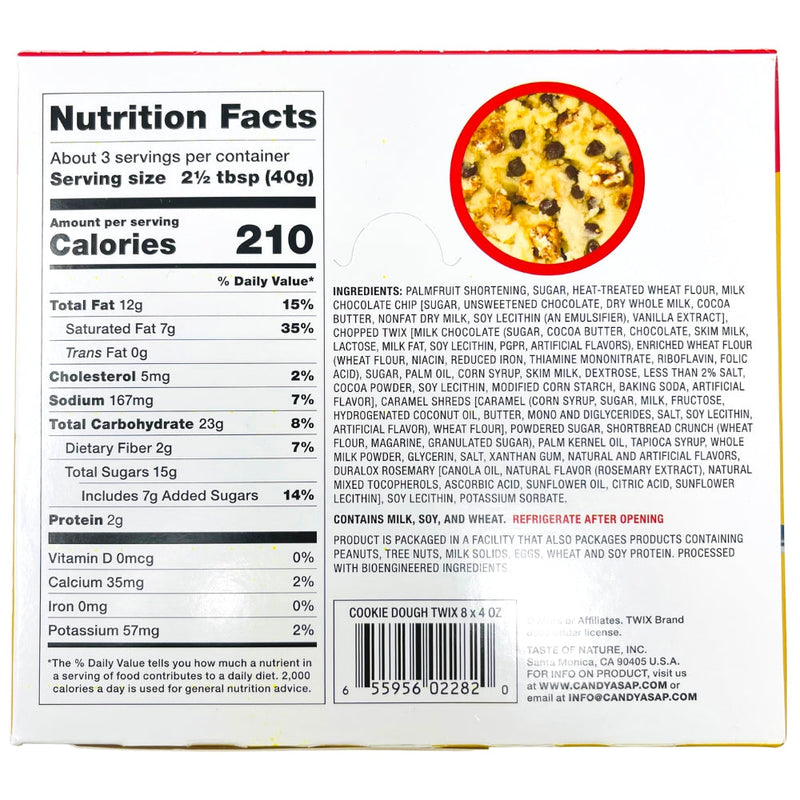 Twix - Edible Cookie Dough - Nutrition Facts - Ingredients