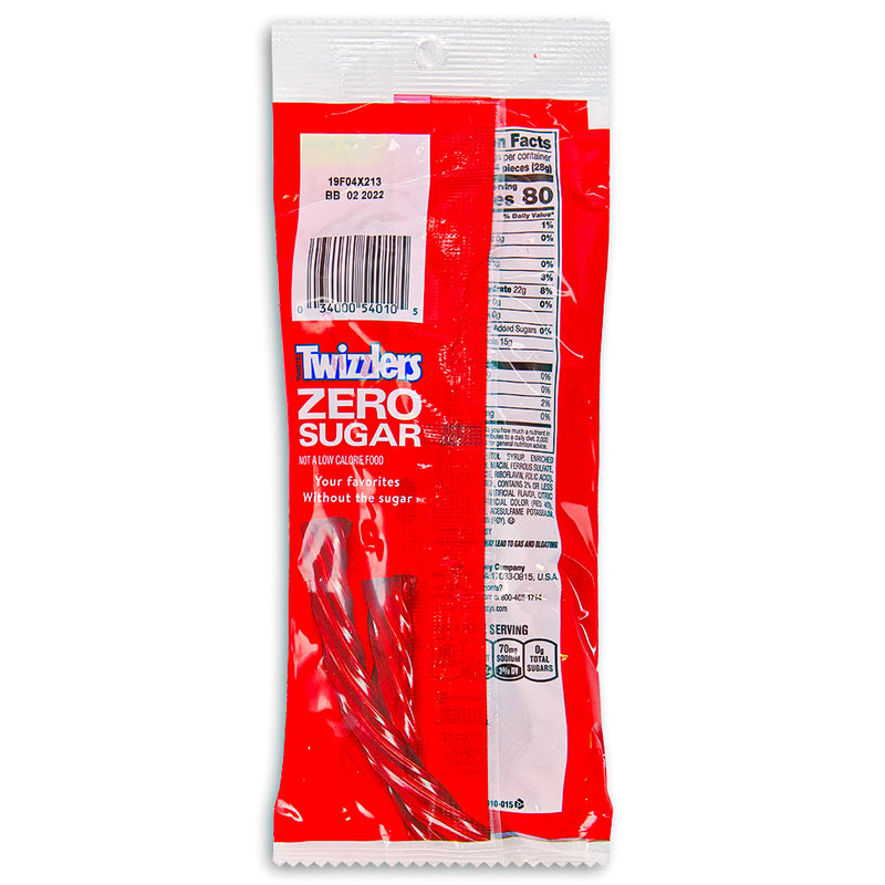 Twizzlers Zero Sugar Strawberry Candy - Sugar Free Candy 141 g  - Nutrition Facts - Ingredients